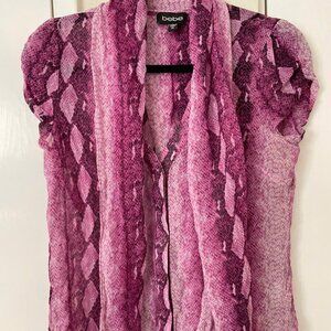 100% SILK VNECK TOP LAVENDER